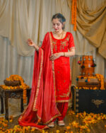 Scarlet Red Zardozi embroidery Salwar Set