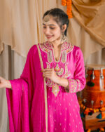 Hot Pink Silk Sharara Set - Image 2