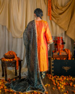 Golden-Orange Gota embroidered Kurta Set - Image 2