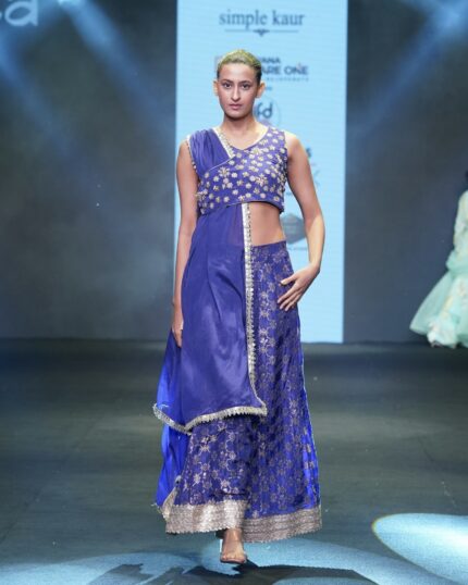 Stylised Indigo Palazzo Set with Blouse