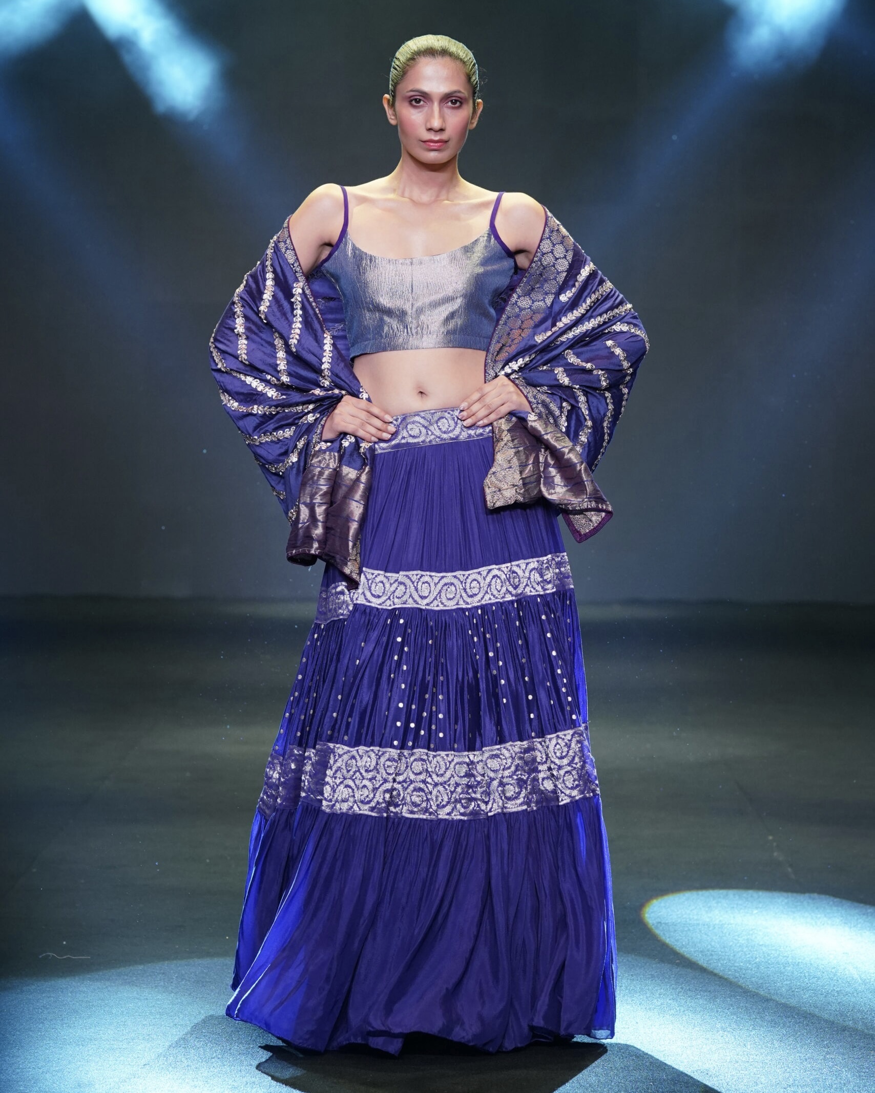 IMG_2977 Indigo Purple Tiered Skirt Set - Image 1