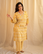 mustard ikkat co-ord set - Image 2