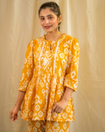 mustard ikkat co-ord set - Image 2