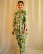 olive ikkat co-ord set