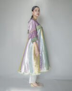 Multi-Coloured Tissue Zari Anarkali Set - Image 3