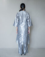 Steel Grey Tissue Zari Palazzo Set - Image 3