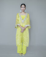 Cyber Lime Pure Silk Tissue Festive Co-Ord Set