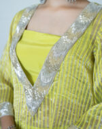 Cyber Lime Pure Silk Tissue Festive Co-Ord Set - Image 4