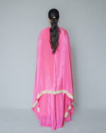 Fuchsia Pink Cape-Draped Skirt Set - Image 3