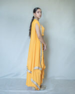 Marigold Orange Cape-Draped Skirt Set - Image 2