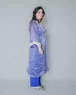 Indigo Purple Pure Silk Tissue Festive Co-Ord Set - Image 2