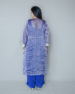 Indigo Purple Pure Silk Tissue Festive Co-Ord Set - Image 3