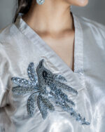 Moon White Tissue Zari Palazzo Set - Image 4