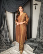 Metallic Toffee Bronze Festive Co-ord Set - Image 2