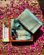 Ocean Green Banarasi Suit Festive & Karva Chauth Hamper - Image 7