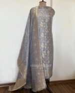 Stone Grey Banarasi Suit Festive & Karva Chauth Hamper - Image 2
