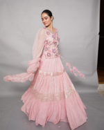 Blush Pink Hand-Embroidered Lehenga Set