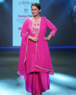 Hot Pink Silk Sharara Set - Image 3