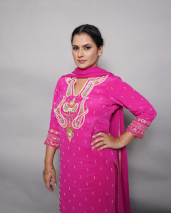 Hot Pink Silk Sharara Set - Image 4